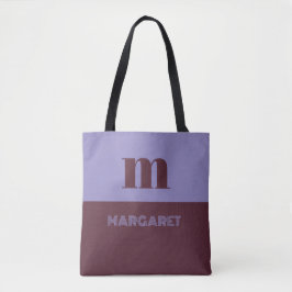 blue & brown custom initial name modern tasche