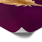 Blue Brown Feathers Lila Poster Print (Ecke)