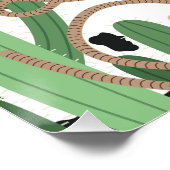 Blue Brown First Rodeo 1. Geburtstag Begrüßungszei Poster (Ecke)