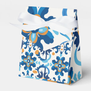 Blue & Brown Floral Geschenktasche mit Lid Geschenkschachtel
