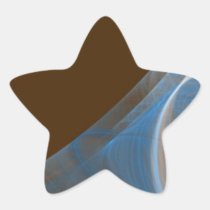 Blue & Brown Fraktal Background Star-Aufkleber Stern-Aufkleber