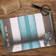 Blue Brown Funny 50. Hund Nah up Tissue