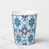 Blue & Brown Gemustert Paper Cup Pappbecher (Rückseite)