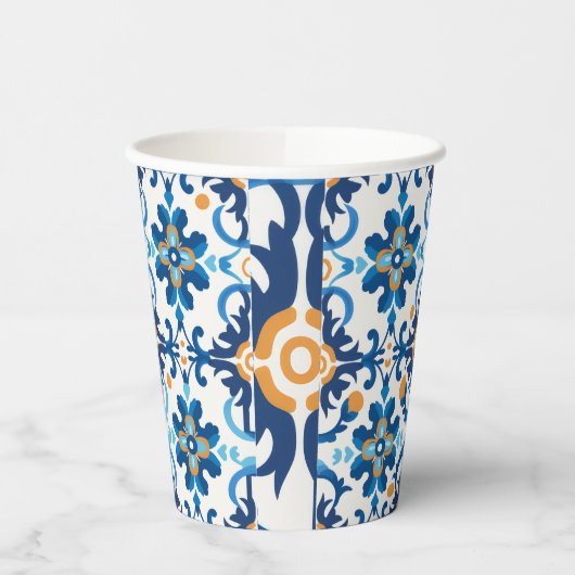 Blue & Brown Gemustert Paper Cup Pappbecher (Links)