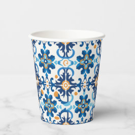 Blue & Brown Gemustert Paper Cup Pappbecher