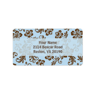 Blue/Brown Hawaiian Address Labels Adressaufkleber