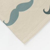 Blue Brown Hipster Mustaches Fleecedecke (Ecke)