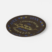 Blue Brown Imitate Gold Custom 2023 Graduation Par Pappteller (Schrägansicht)