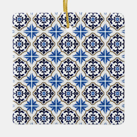 Blue Brown marokkanische Tile Keramikornament (Vorderseite)