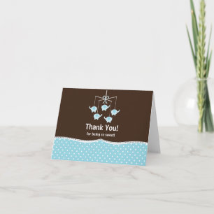 Blue & Brown Mobile Vielen Dank Note Card Dankeskarte