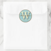 Blue & Brown Monogram W Aufkleber (Tasche)