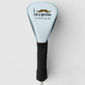 Blue Brown Mustache Sie eine Frage Spaß Spaß Golf Headcover (Vorderseite)