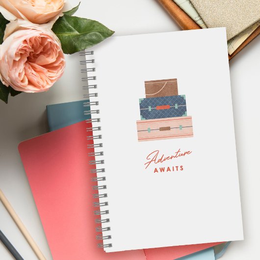 Blue Brown Red Adventure erwartet Spiral-Notebook Notizblock