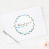 Blue Brown Scallop Danke Stickers (Umschlag)