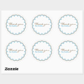 Blue Brown Scallop Danke Stickers (Blatt)