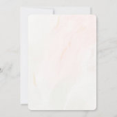 Blue Brown Simple Floral Frame Watercolor Wedding Einladung (Rückseite)