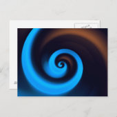 Blue Brown Spirale Niedlich Cool Moderne Abstrakte Postkarte (Vorne/Hinten)