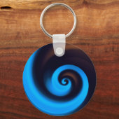 Blue Brown Spirale Niedlich Cool Moderne Abstrakte Schlüsselanhänger (Vorderseite)