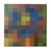 Blue Brown Squares Keramik Tile Fliese (Vorderseite)