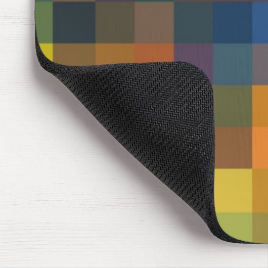 Blue Brown Squares Mousepad (Ecke)