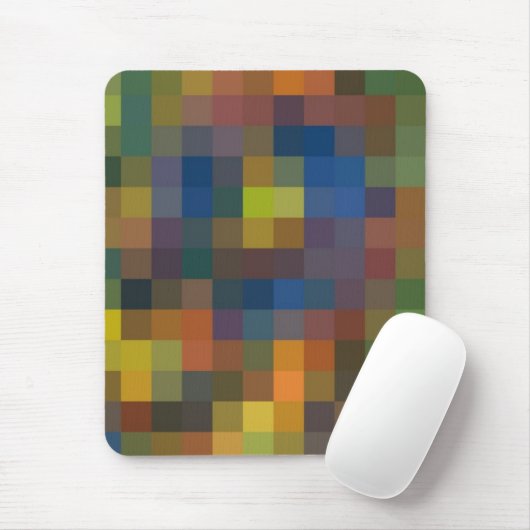 Blue Brown Squares Mousepad (Mit Mouse)