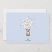 Blue Brown Teddy Bear Balloons Birthday Boy Foto Einladung (Rückseite)