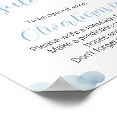 Blue Brown Teddy Bear Birthday Time Kapsel Poster (Ecke)