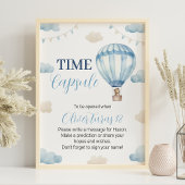 Blue Brown Teddy Bear Birthday Time Kapsel Poster