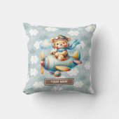 Blue Brown Teddy Bear Kissen für Neugeborenes (Vorderseite)