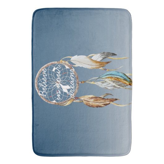 Blue Brown Turquoise Dream Catcher Badematte (Vorderseite Vertikal)