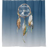 Blue Brown Turquoise Dream Catcher Duschvorhang (Vorderseite)