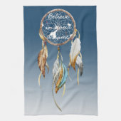 Blue Brown Turquoise Dream Catcher Geschirrtuch (Vertikal)