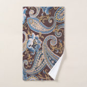 Blue Brown Vintag Paisley New Badhandtuch Set (Handtuch)