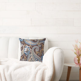 Blue Brown Vintag Paisley New Kissen