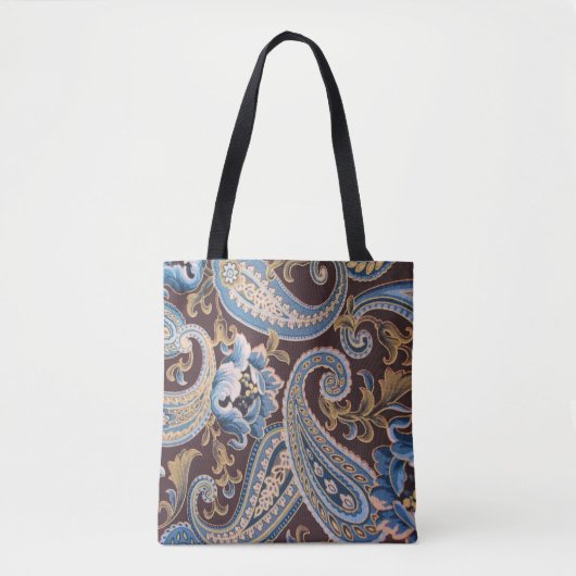 Blue Brown Vintag Paisley New Tasche (Vorderseite)