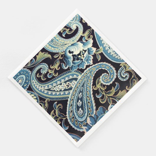 Blue Brown Vintag Paisley Serviette (Ecke)