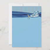 Blue Brown Vintag Shoe Boy Baby Dusche Einladung (Rückseite)