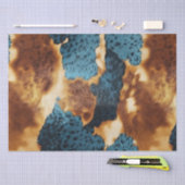 Blue Brown Western Cowhide Seidenpapier (Handwerk)