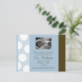 Blue Brown White Dots Postcard (benutzerdefinierba Ankündigungspostkarte (Stehend Vorderseite)