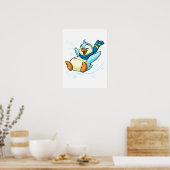 Blue Bruce gleitet über Eis Poster (Küche)