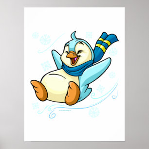Blue Bruce gleitet über Eis Poster