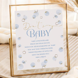 Blue Brunch Bubbly und Baby Shower Say Baby nicht Poster
