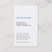 Blue Brush Schlaganfälle Berufliche Visitenkarte (Rückseite)