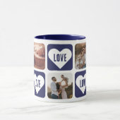 Blue Brush Script Photo Collage World's Best Dad Tasse (Zentrum)