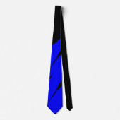Blue Brush Stroke Moderner Schwarzer Hintergrund Krawatte (Vorderseite)