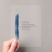 Blue Brush Stroke Wedding Acryleinladungen (Insitu (Handheld))