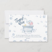 Blue Bubble Bath Animal Baby Shower Dankeskarte (Vorderseite)