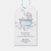 Blue Bubble Bath Animal Baby Shower Geschenkanhänger (Vorderseite)