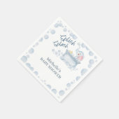 Blue Bubble Bath Animal Baby Shower Serviette (Ecke)