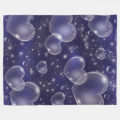 Blue Bubble Hearts Niedlich Girly 90er Jahre Style Fleecedecke (Vorderseite (Horizontal))